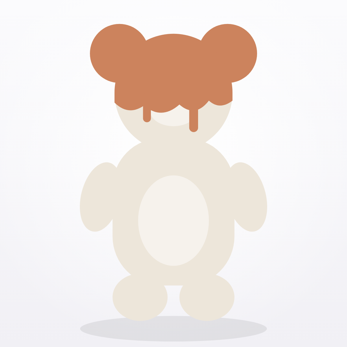 Solo Fluid-Bär mit Terracotta-Gießfarbe – minimalistische Produktillustration